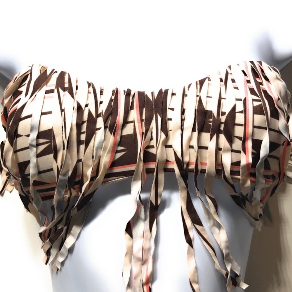 Acacia Fringe Bandeau Bikini Top Size S
